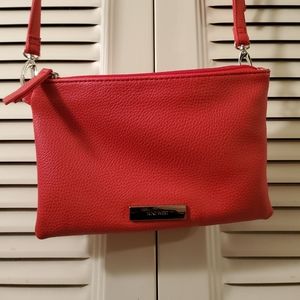 Nine West Faux Leather Tomato Red Small Crossbody Bag